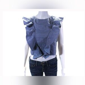Viva Aviva cropped chambray top size L